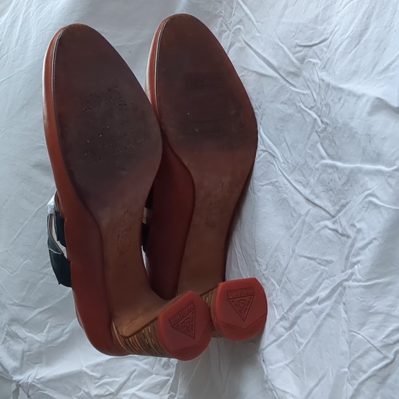 Fluevog Shoes Brown Leather Heels with Black Straps 9.0 - Picture 7 of 11